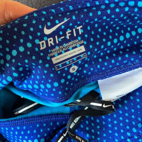 NIKE DRY-FIT Blue & Teal 3/4 length Running Pants - Picture 4 of 10